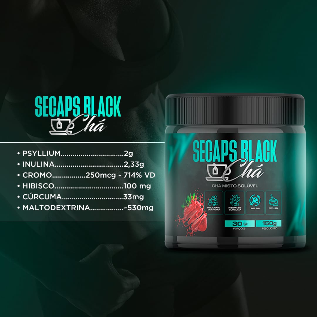 Secaps Black Chá - 1 Mês - Saúde - Comercial Anis Digital