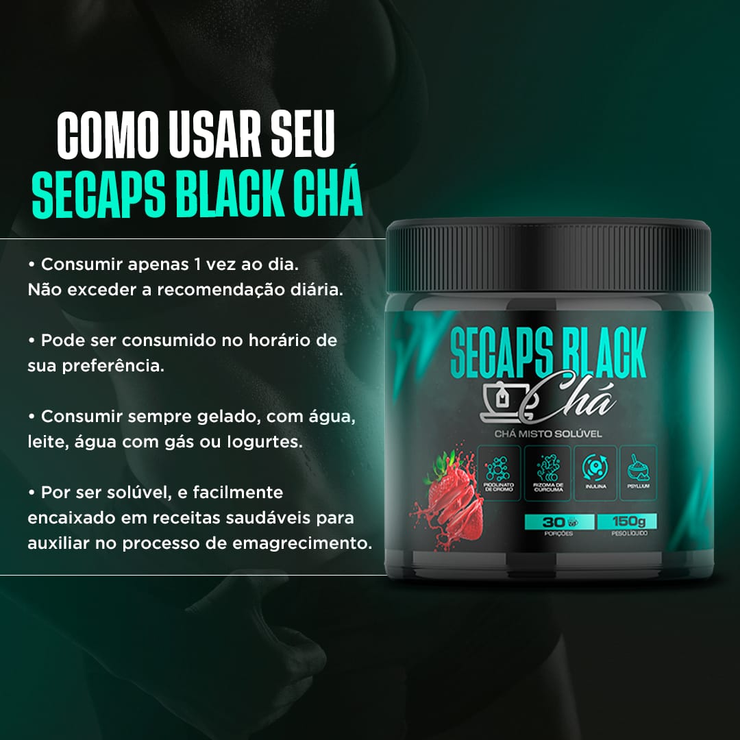 Secaps Black Chá - 1 Mês - Saúde - Comercial Anis Digital