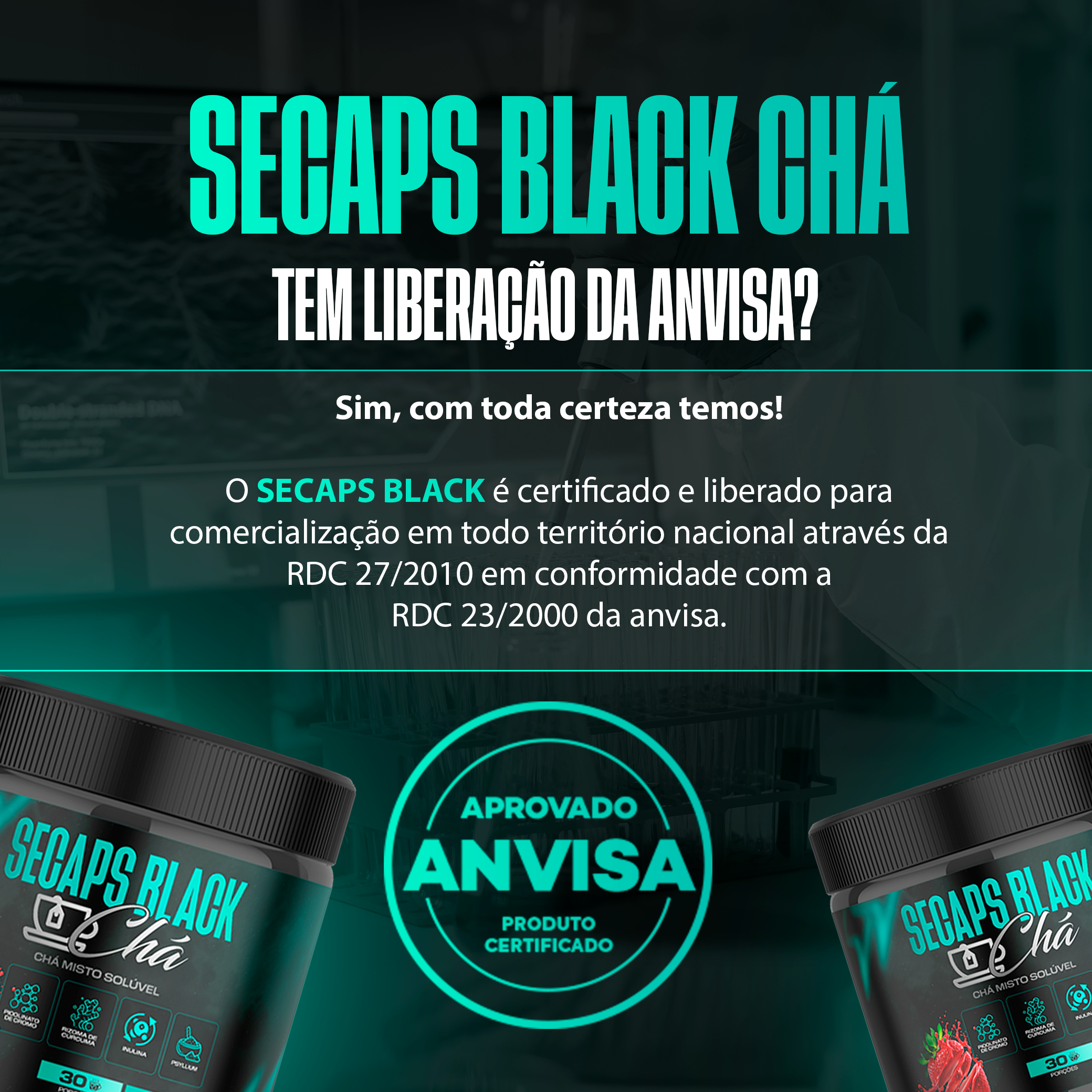 Secaps Black Chá - 1 Mês - Saúde - Comercial Anis Digital