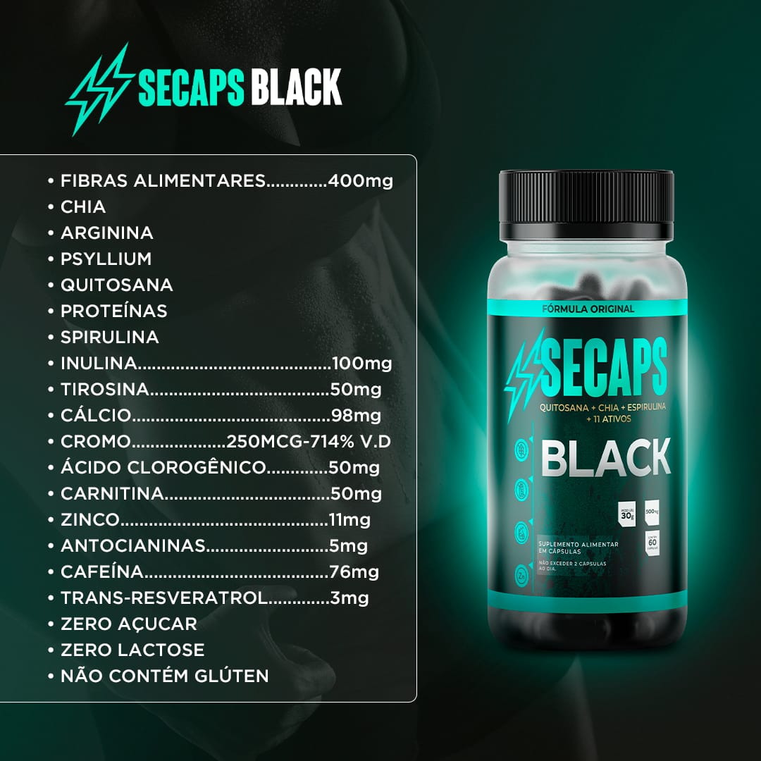 Secaps Black - 1 Mês - Saúde - Comercial Anis Digital