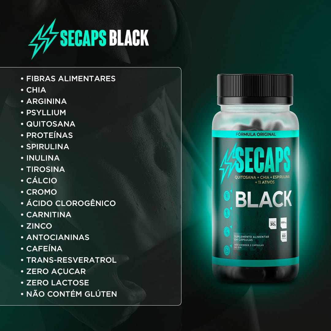 Secaps Black - 1 Mês - Saúde - Comercial Anis Digital