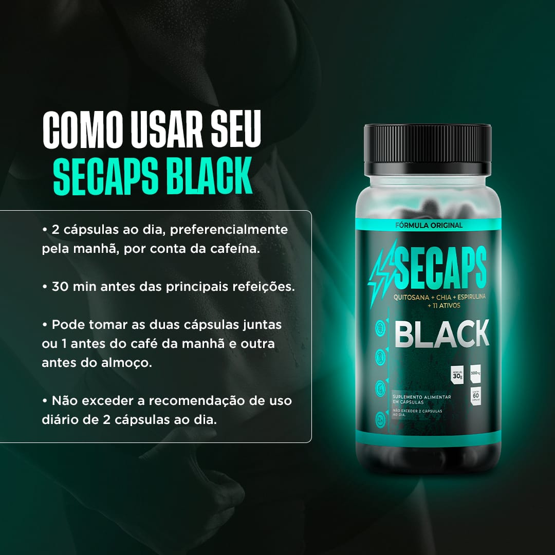 Secaps Black - 1 Mês - Saúde - Comercial Anis Digital