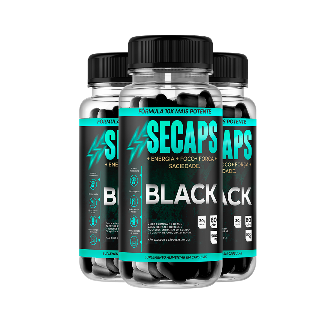 Secaps Black - 3 Meses - Saúde - Comercial Anis Digital