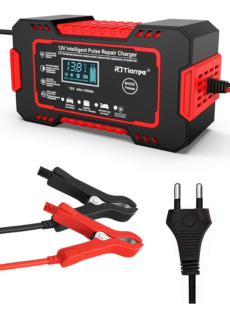 Carregador Inteligente De Bateria Automotiva 12v 6a Recupera Baterias 4ah A 100ah Carro Moto Lancha Jetski Caminhão Proteção Contra Curto Polaridade Invertida Sobrecarga Rápido Seguro Davely - Automotivo - Comercial Anis Digital