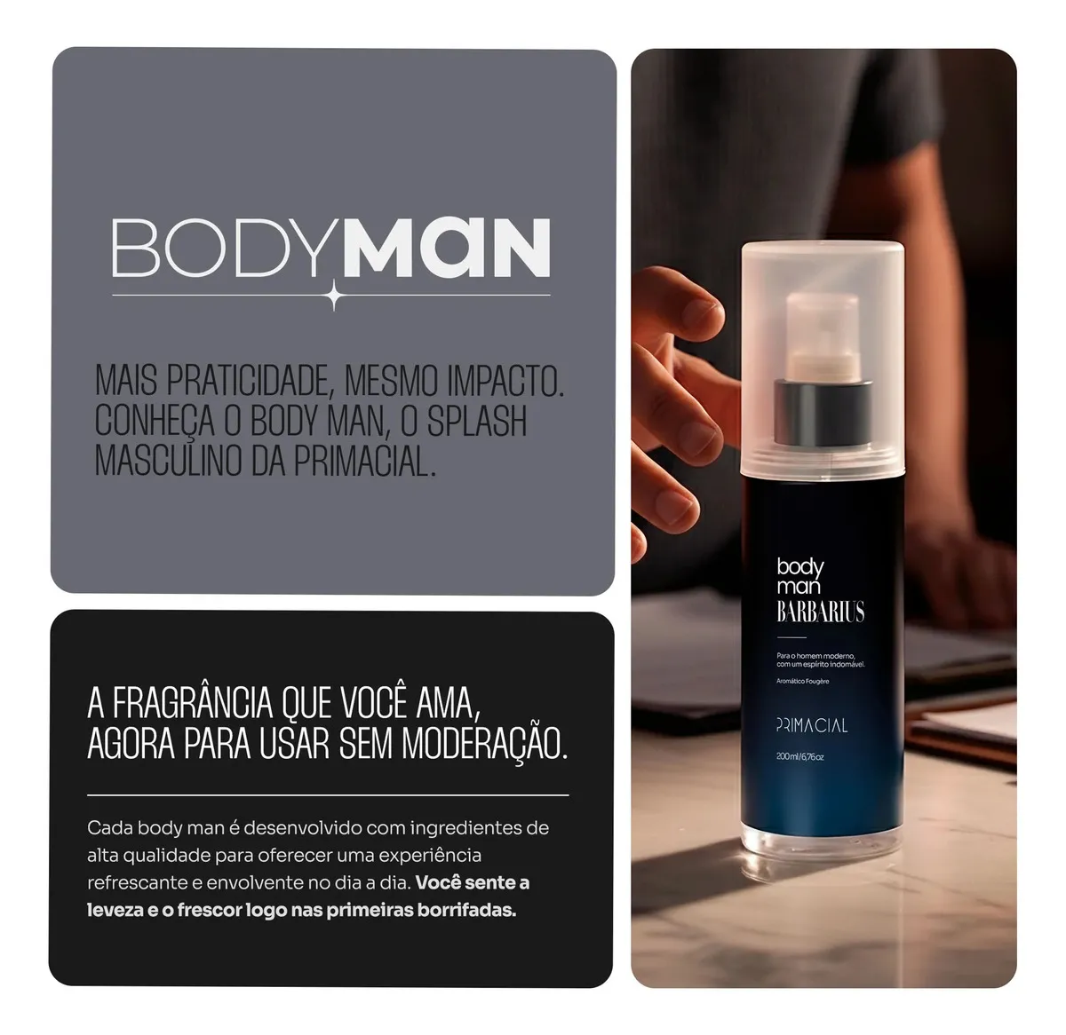 Body Splash Masculino Barbarius E Midtown 200ml - Beleza e Cuidado Pessoal - Comercial Anis Digital
