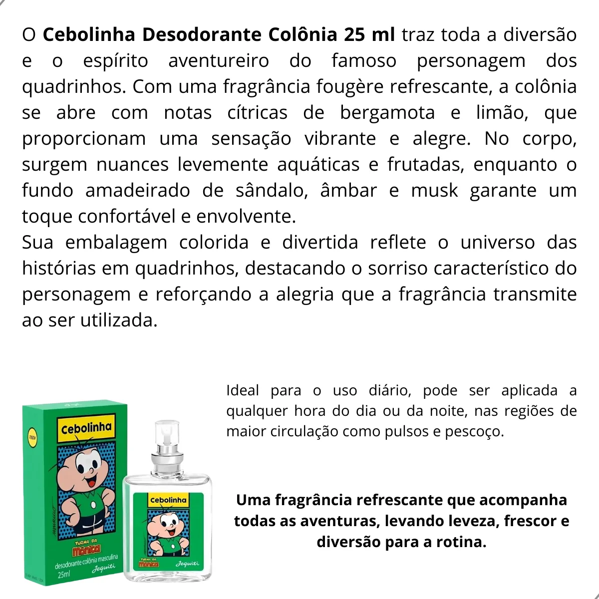 Colônia Turma Da Mônica Cebolinha Jequiti 25mL - Beleza e Cuidado Pessoal - Comercial Anis Digital
