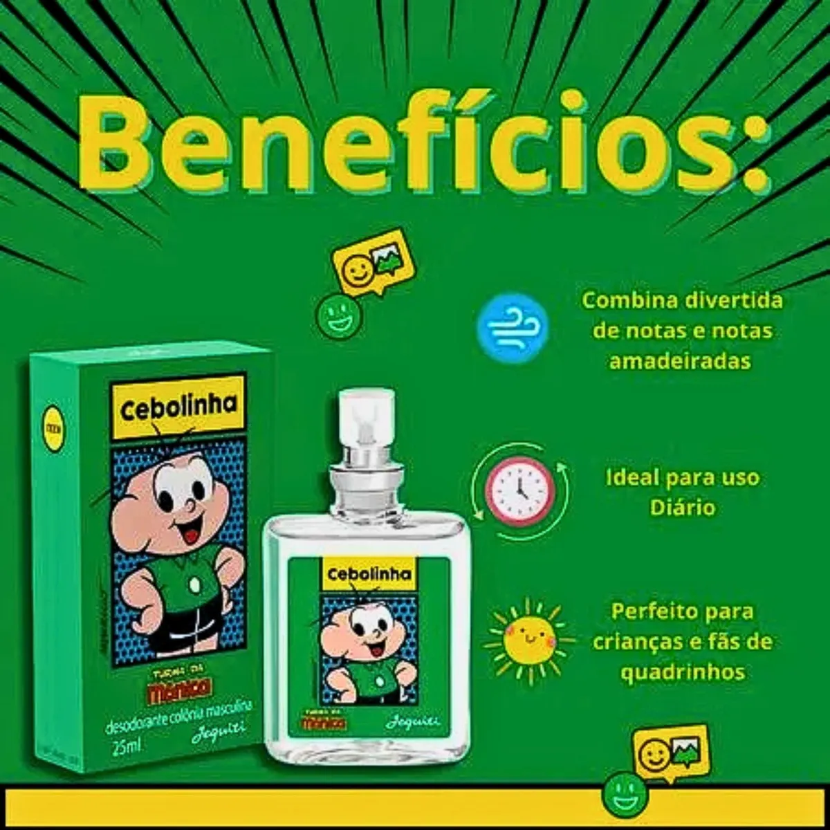 Colônia Turma Da Mônica Cebolinha Jequiti 25mL - Beleza e Cuidado Pessoal - Comercial Anis Digital