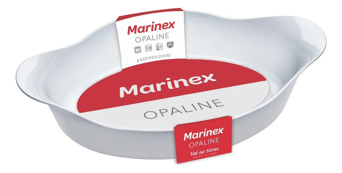 Marinex conjunto de assadeiras oval opaline 3 peças branco - Casa, Móveis e Decoração - Comercial Anis Digital