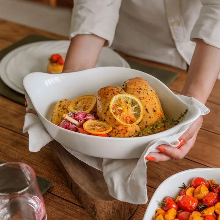 Marinex conjunto de assadeiras oval opaline 3 peças branco - Casa, Móveis e Decoração - Comercial Anis Digital