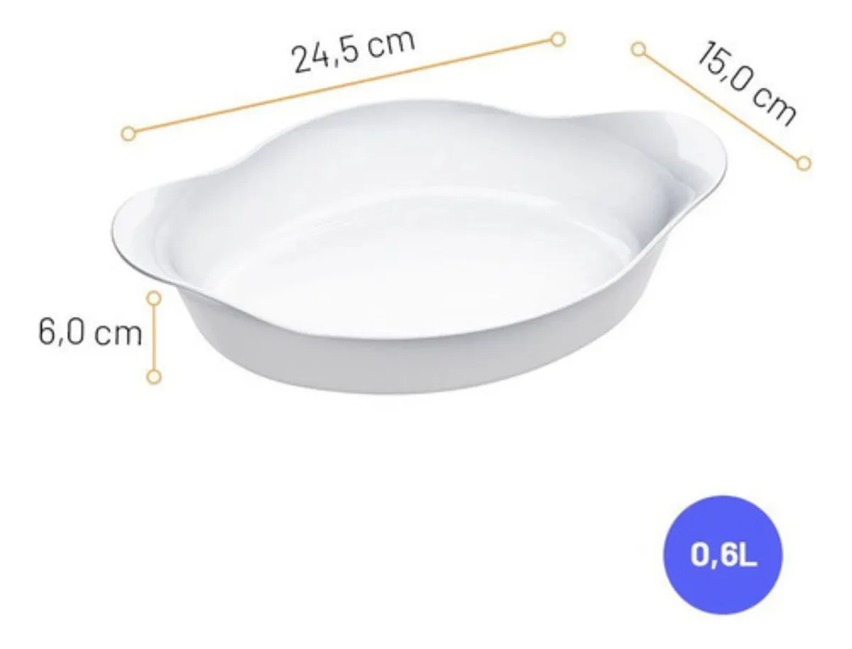 Marinex conjunto de assadeiras oval opaline 3 peças branco - Casa, Móveis e Decoração - Comercial Anis Digital