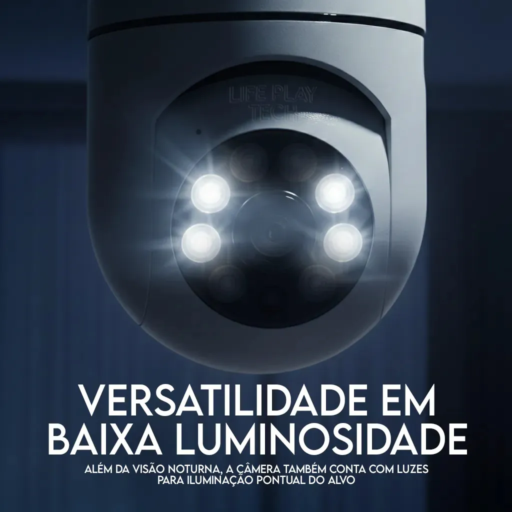 Câmera Segurança Lâmpada WiFi 360° Full HD 1080p Visão Noturna Infravermelho Áudio Bidirecional Soquete E27 App Yoosee 2.4GHz Rotação 360x90° Monitoramento Residencial Empresa - Casa, Móveis e Decoração - Comercial Anis Digital