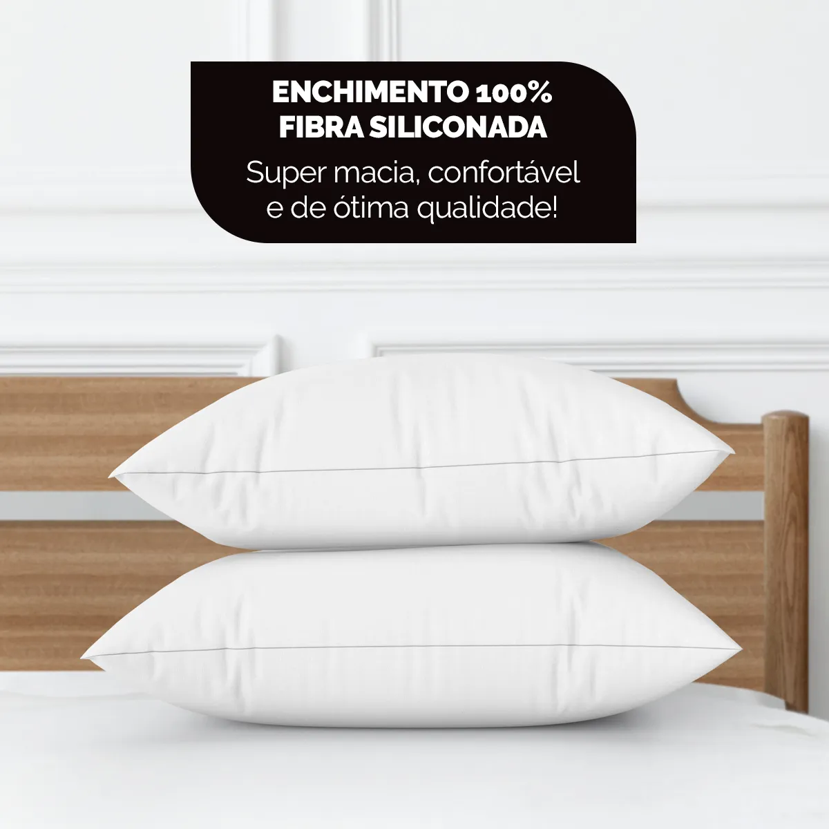 Kit 2 Travesseiros 45x65 Antialérgico Lavável Fibra Siliconada Toque de Pluma - Casa, Móveis e Decoração - Comercial Anis Digital