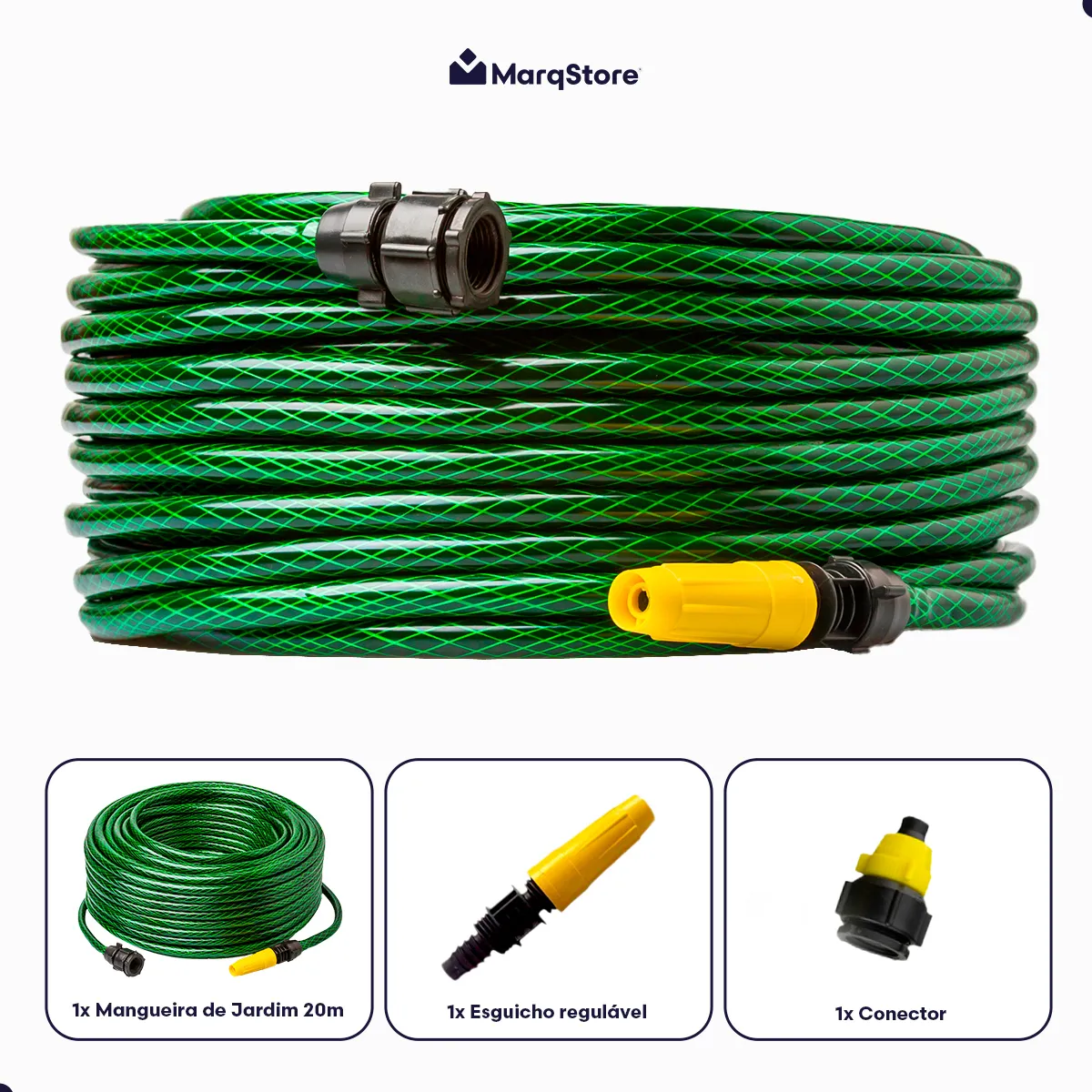 Mangueira De Jardim 30 Metros Com Esguicho Trançada Reforçada Flexível 7/16 Anti Dobra Irrigação Quintal Poço Lavagem Durável Marqs Home - Casa, Móveis e Decoração - Comercial Anis Digital