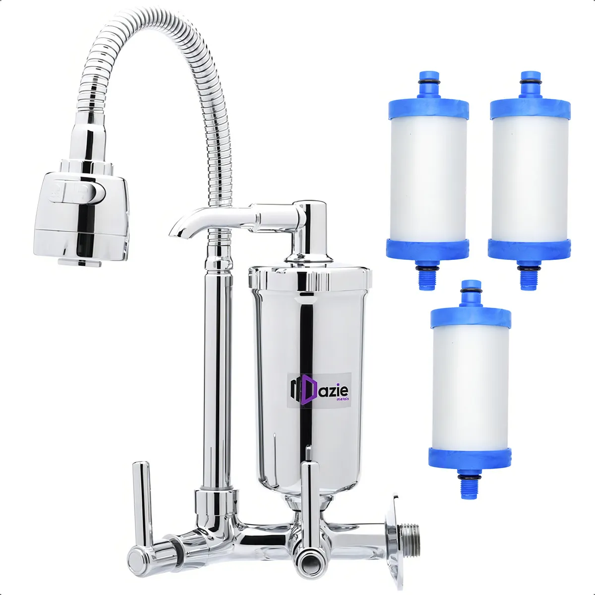 Torneira Dazie Metais Com Filtro Cozinha Para Parede Flexível Móvel Em Abs Cromado Filtro Carbon Block Purificador De Agua Com 2 Velas Extras - Casa, Móveis e Decoração - Comercial Anis Digital