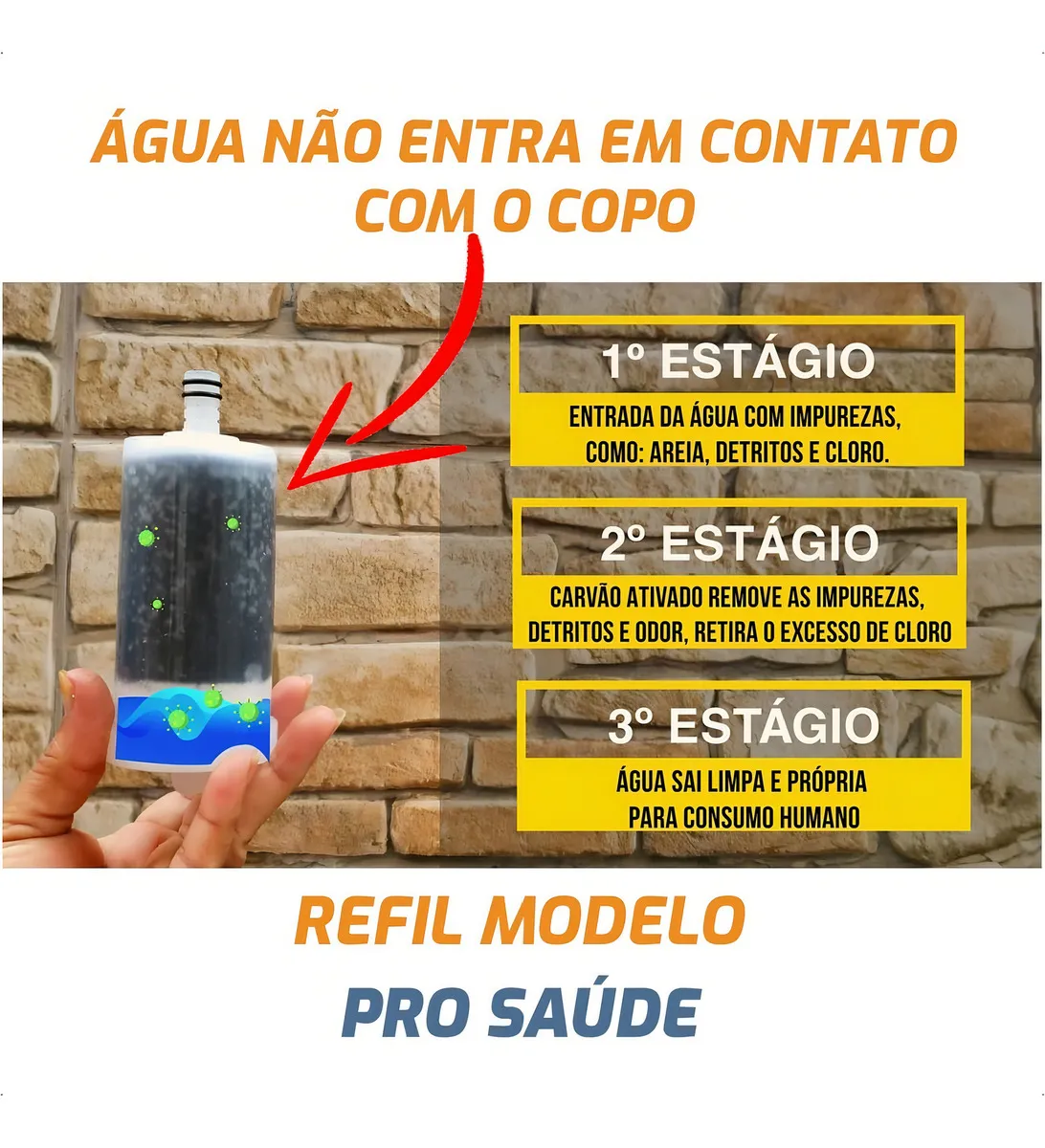 Torneira Dazie Metais Com Filtro Cozinha Para Parede Flexível Móvel Em Abs Cromado Filtro Carbon Block Purificador De Agua Com 2 Velas Extras - Casa, Móveis e Decoração - Comercial Anis Digital