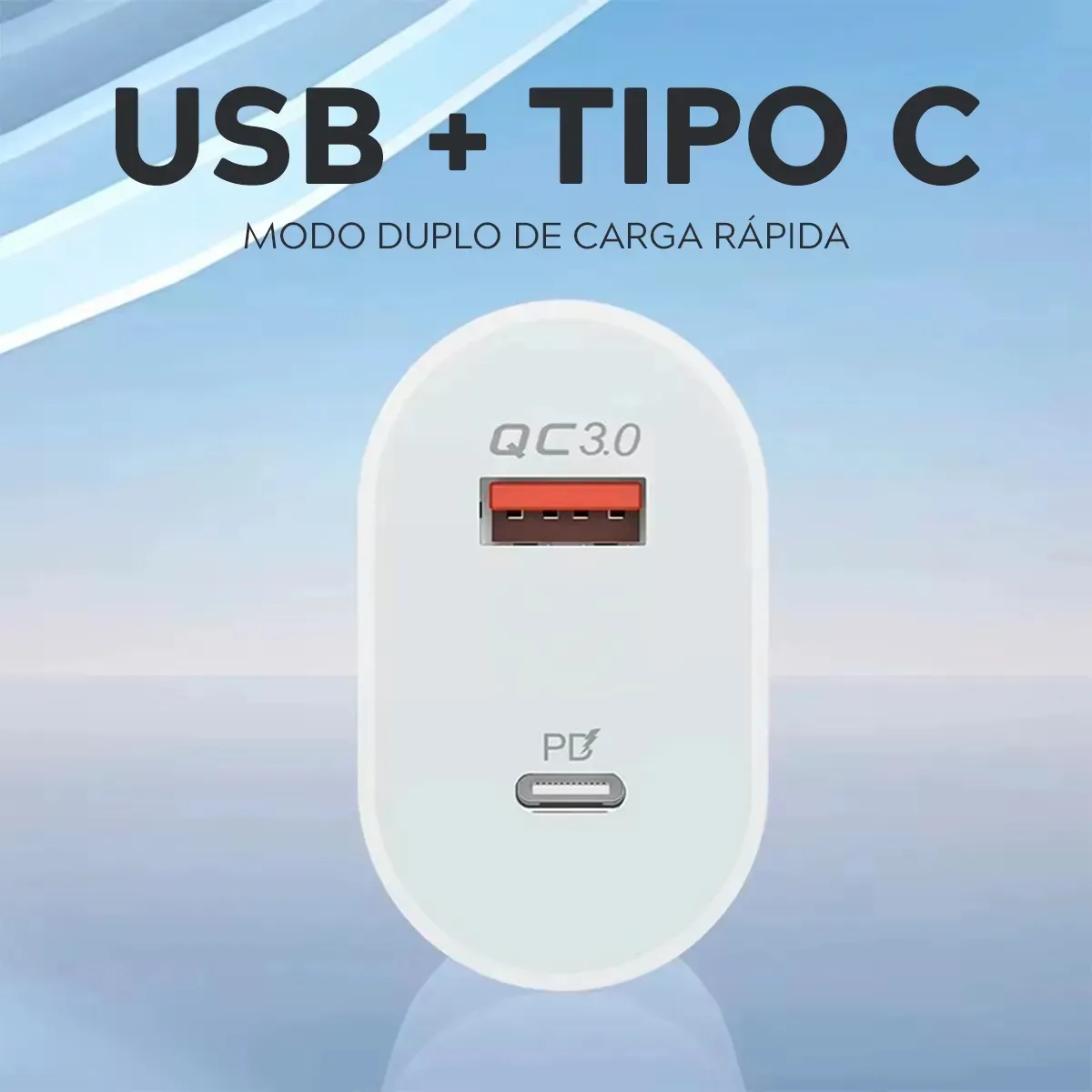 Carregador Turbo Duplo 40w Usb Tipo C Para iPhone 8 X Xr 11 12 13 14 Pro Max Dtimp - Celulares e Smartphones - Comercial Anis Digital