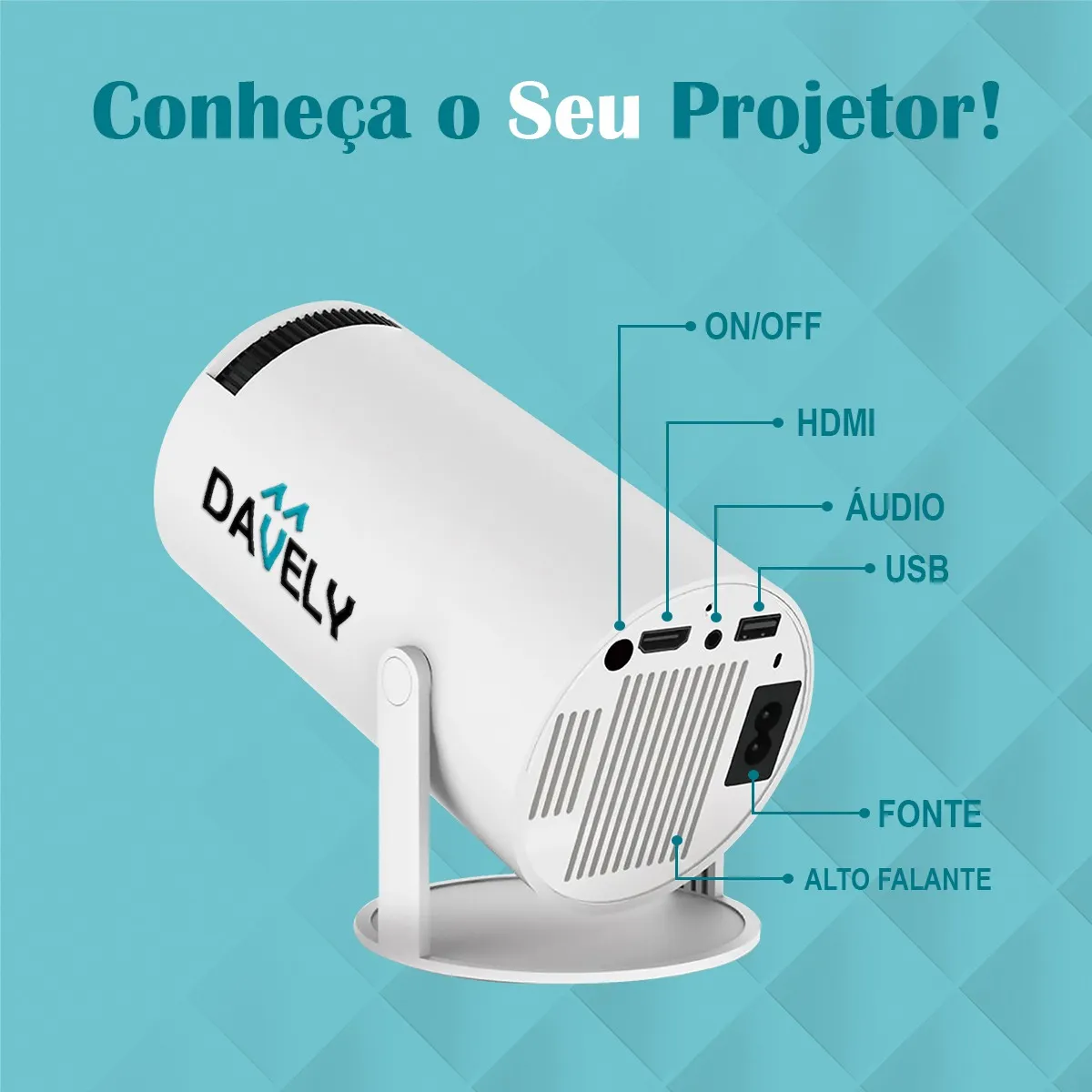 Mini Projetor Hy300 Android 4k Portátil Wi-fi Bluetooth Hdmi Usb Cinema Em Casa Compacto Alta Resolução Full Hd Smart Projetor Davely Celular Notebook Games Apresentação - Eletrônicos, Áudio e Vídeo - Comercial Anis Digital