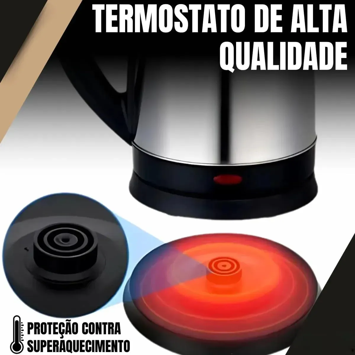 Chaleira Eletrica Atacama 1,8l Prateado 127 v Unitermi 1200 W - Eletrodomésticos - Comercial Anis Digital