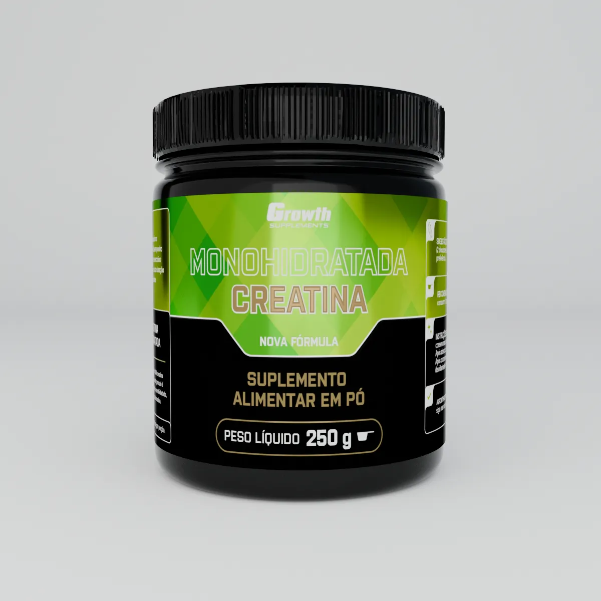 Creatina Monohidratada 250g Growth Supplements - Sem sabor em Pó - Esportes e Fitness - Comercial Anis Digital