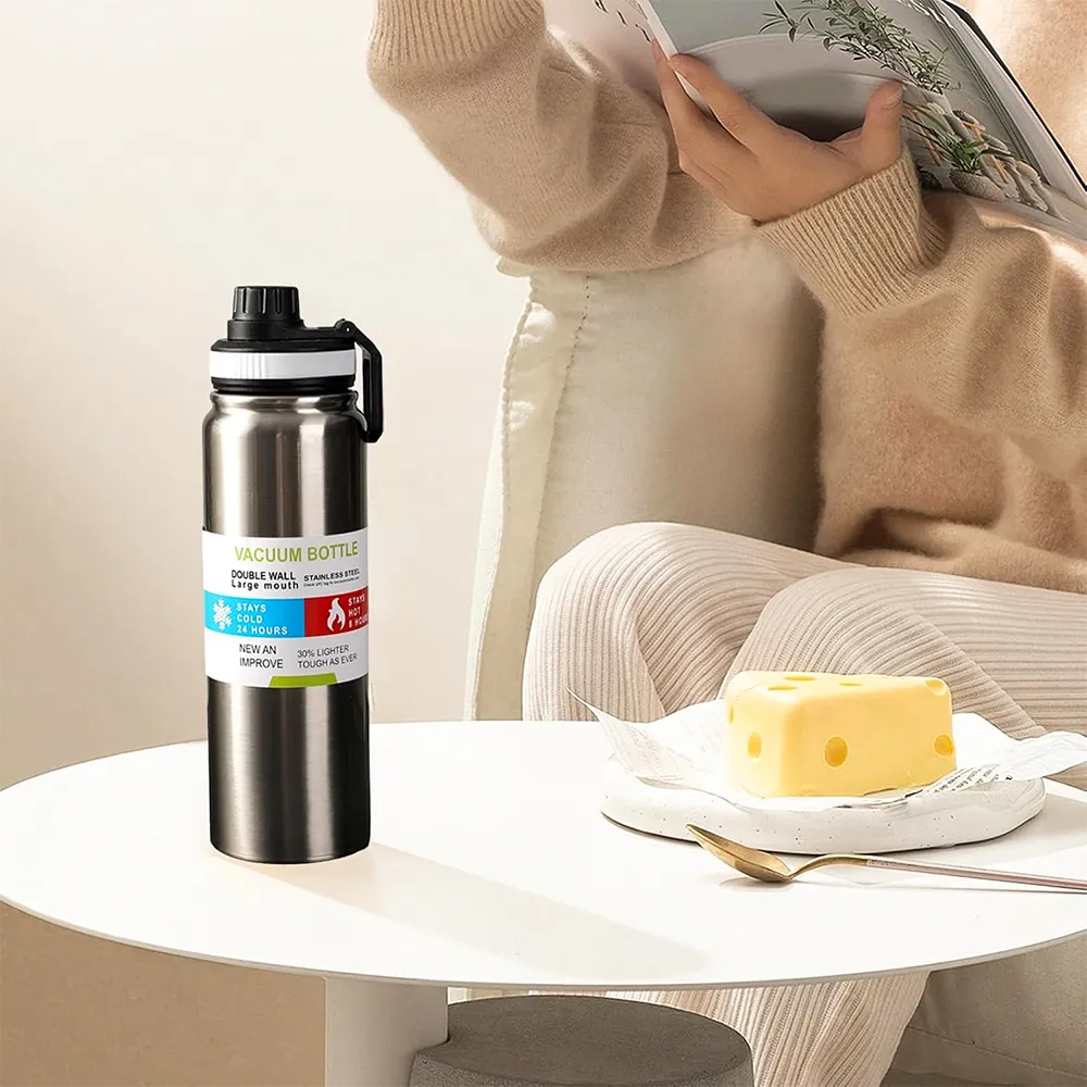 Garrafa Térmica 800ml Água Squeeze Inox Academiaquente E Frio - Esportes e Fitness - Comercial Anis Digital