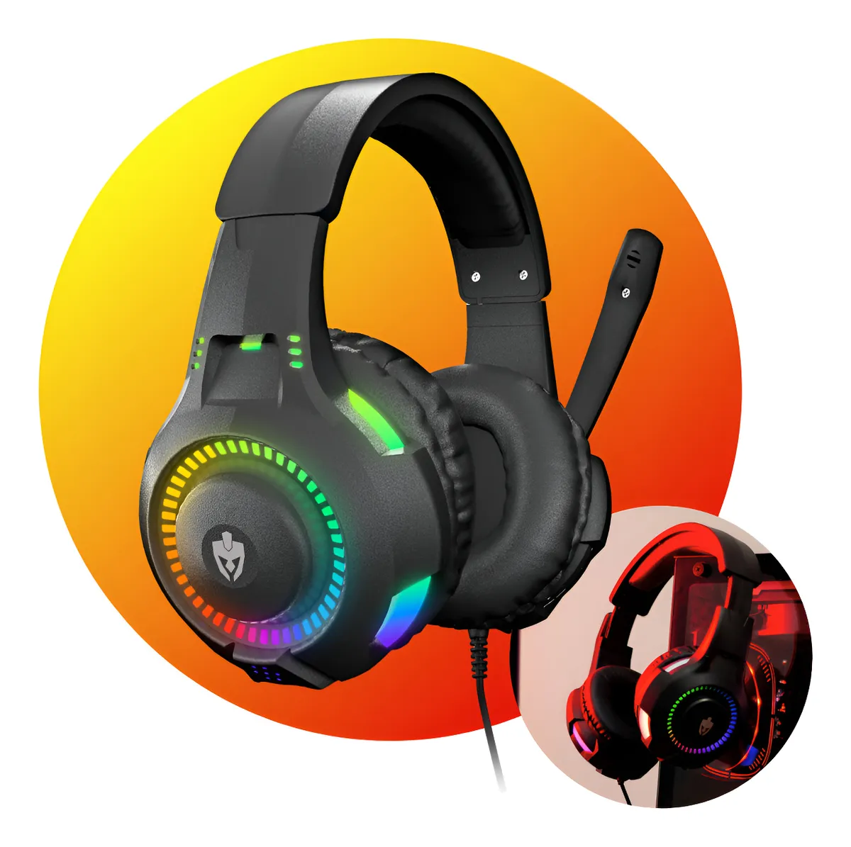 Fone De Ouvido Headset Gamer Rgb Led Pc Computador Vídeogame - Informática - Comercial Anis Digital