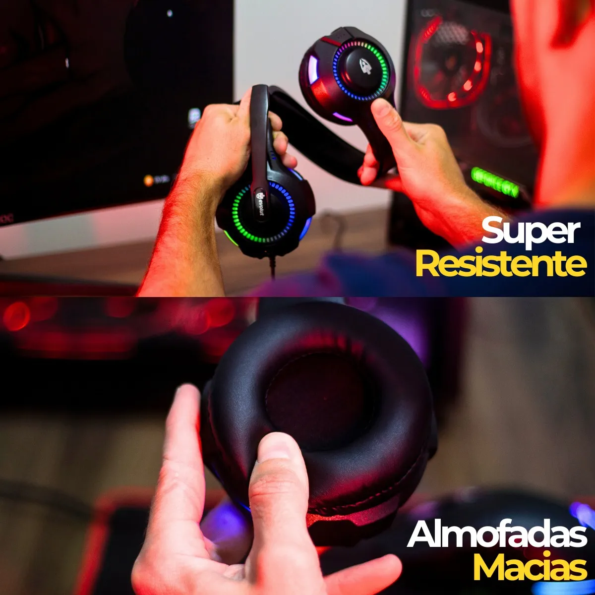 Fone De Ouvido Headset Gamer Rgb Led Pc Computador Vídeogame - Informática - Comercial Anis Digital