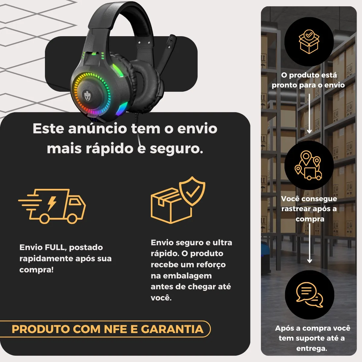 Fone De Ouvido Headset Gamer Rgb Led Pc Computador Vídeogame - Informática - Comercial Anis Digital