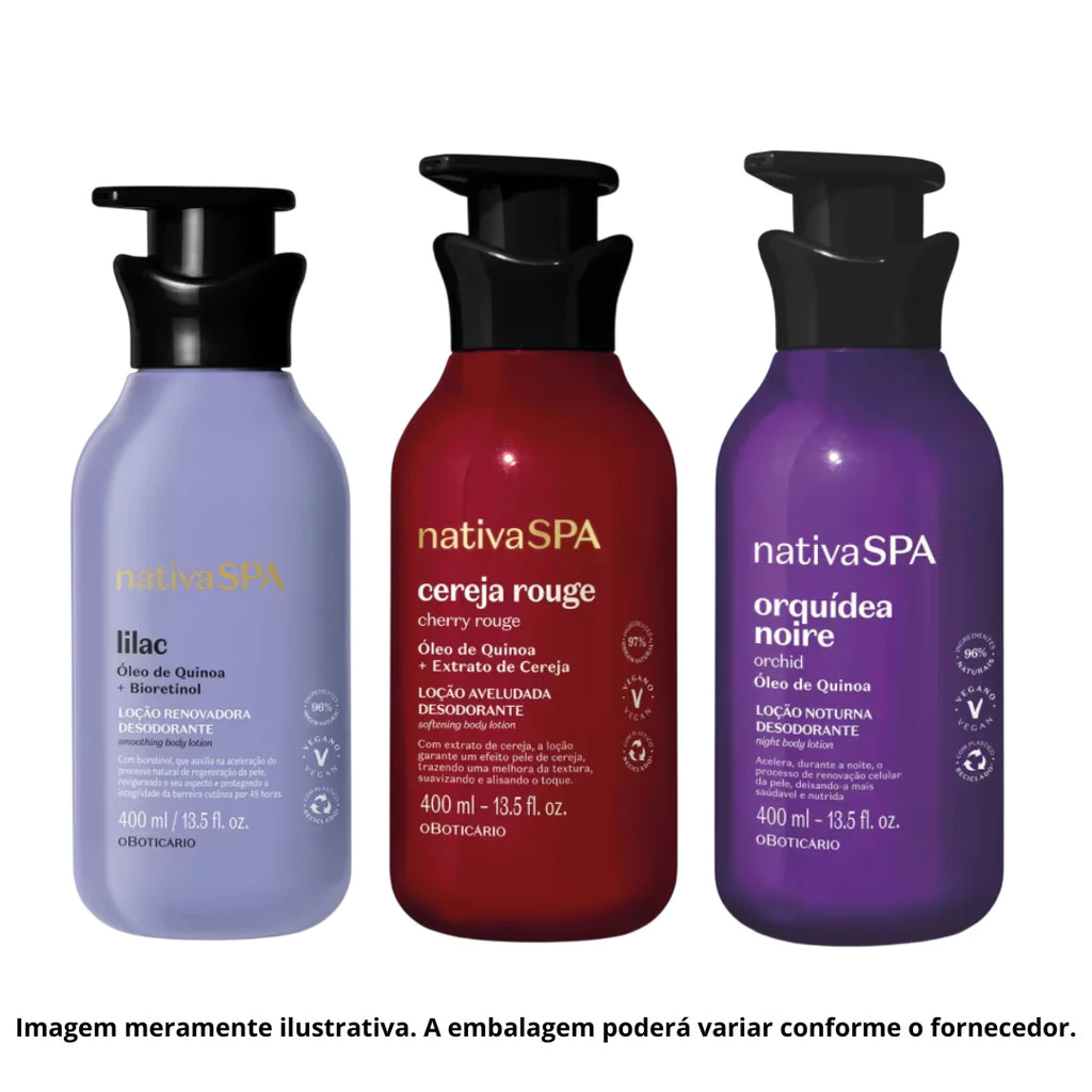 Kit Hidratante Corporal Nativa Spa 3 Unidades 400ml - Beleza e Cuidado Pessoal - Comercial Anis Digital