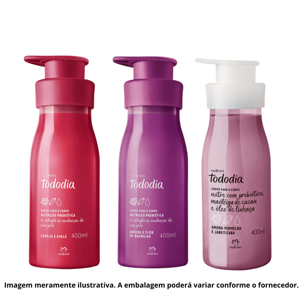 Kit com 3 Hidratantes Corporais Natura Tododia – 400ml - Beleza e Cuidado Pessoal - Comercial Anis Digital