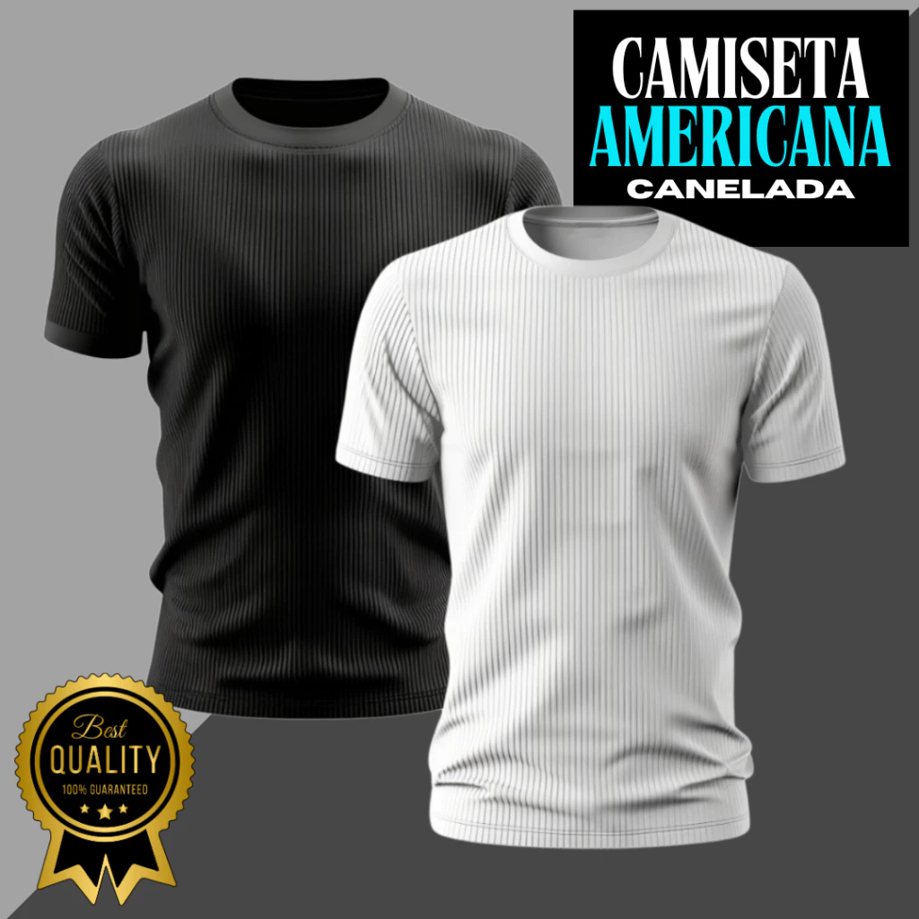 Camiseta Masculina Canelada estilo Americana RAPPER Blusa Camisa Slim Americana Justa Ao Corpo - Calçados, Roupas e Bolsas - Comercial Anis Digital