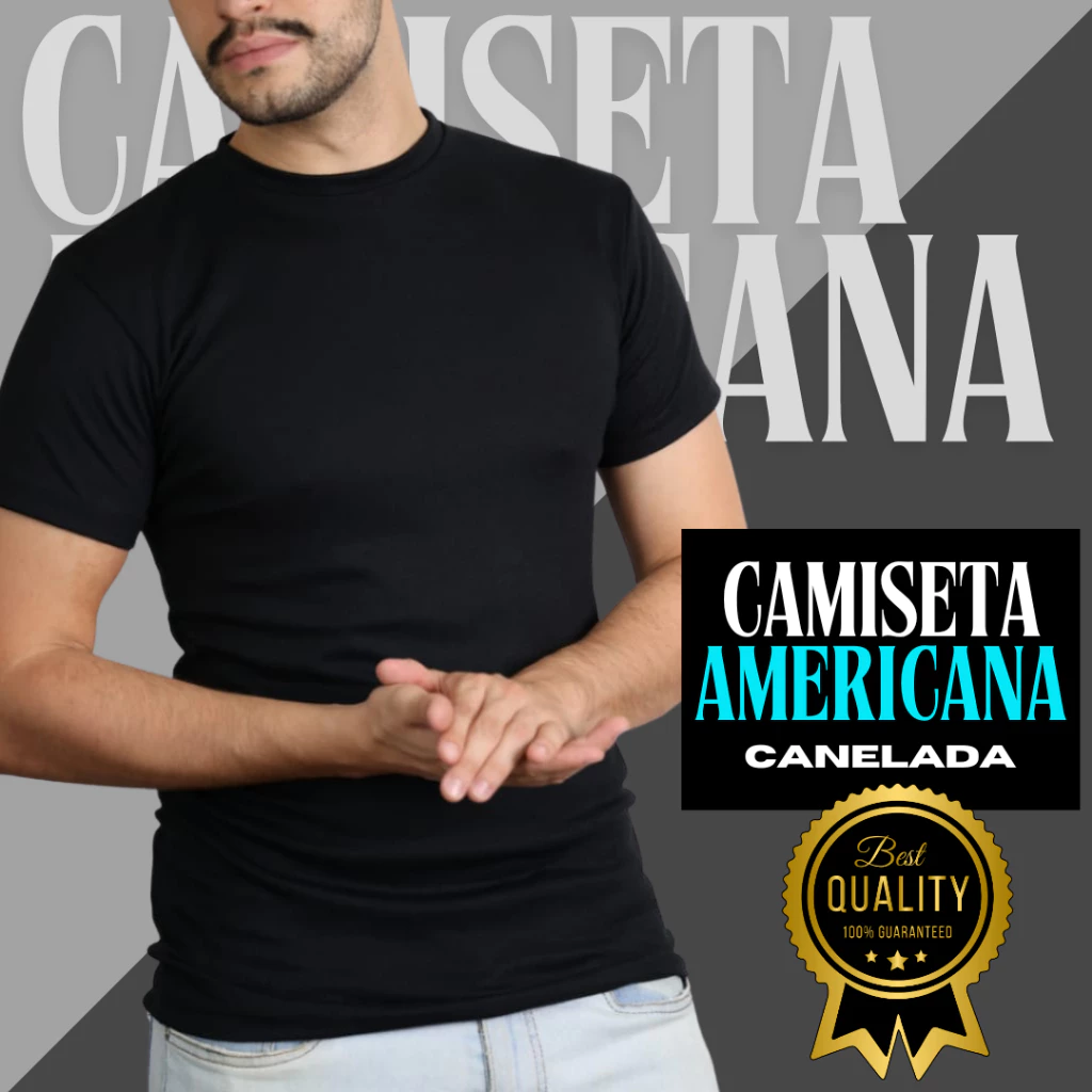 Camiseta Masculina Canelada estilo Americana RAPPER Blusa Camisa Slim Americana Justa Ao Corpo - Calçados, Roupas e Bolsas - Comercial Anis Digital