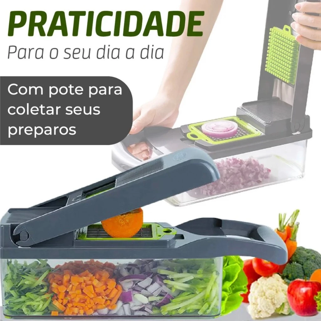 Fatiador Ralador 16 em 1 Profissional de Cozinha em Aço Inoxidável Multifuncional para Legumes Frutas e Verduras - Casa, Móveis e Decoração - Comercial Anis Digital