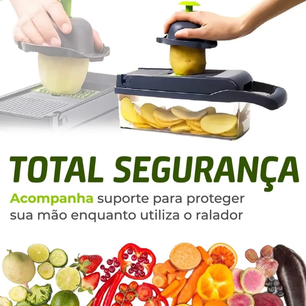 Fatiador Ralador 16 em 1 Profissional de Cozinha em Aço Inoxidável Multifuncional para Legumes Frutas e Verduras - Casa, Móveis e Decoração - Comercial Anis Digital