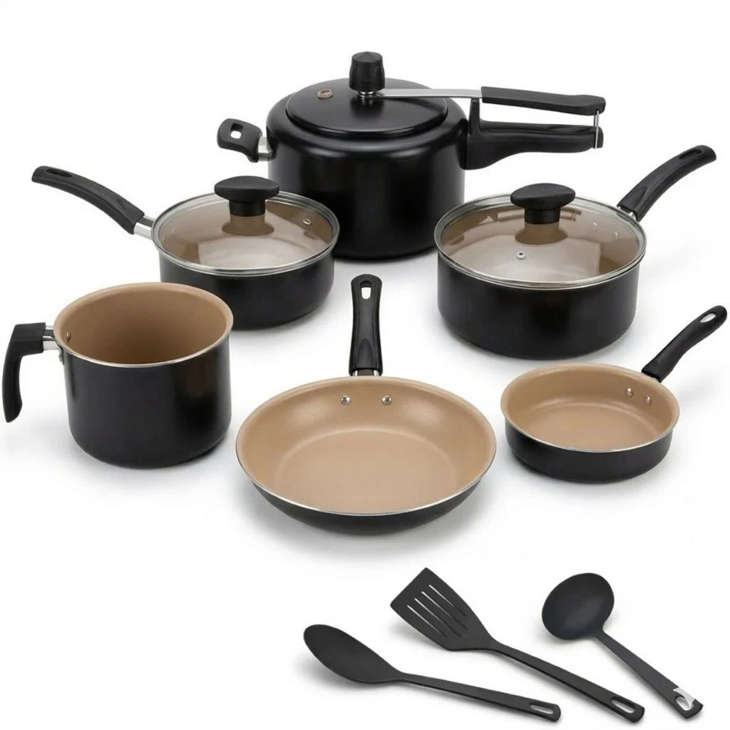 Jogo Panelas 13 Peças C Panela de Pressão 2L Antiaderente ou Kit 09 Pc Frigideira Caçarola Conjunto - Casa, Móveis e Decoração - Comercial Anis Digital