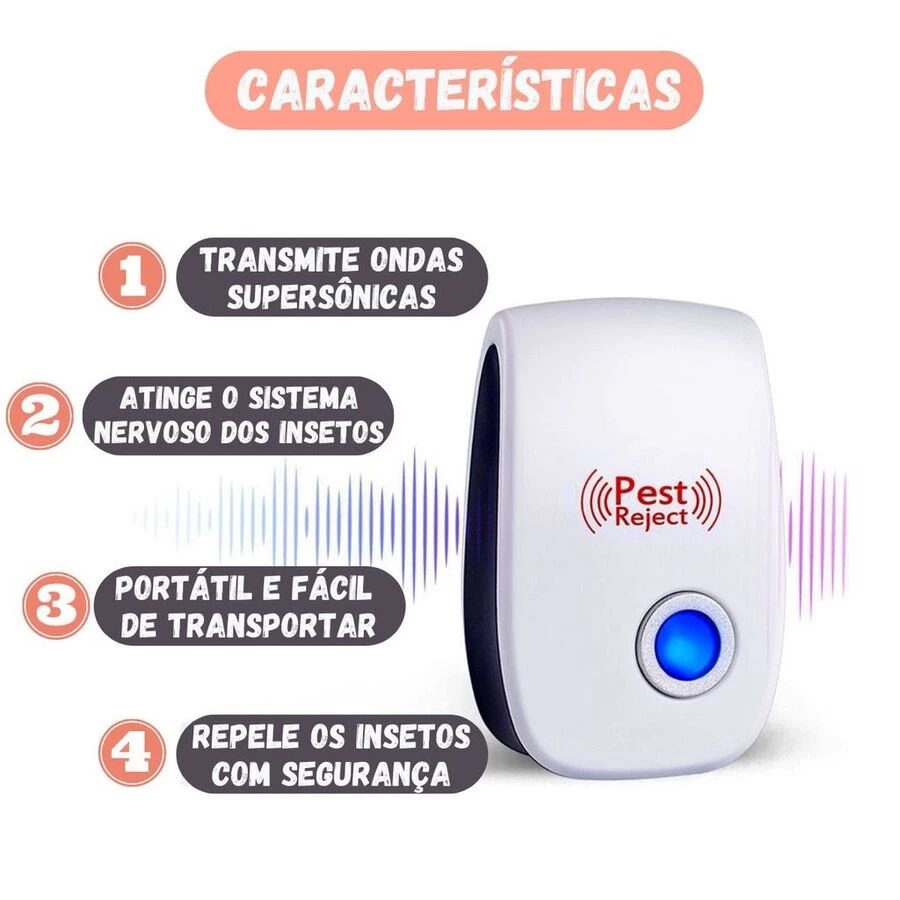 Repelente Eletrônico Ultrassônico Mosca Pernilongos Baratas Morcegos repele e Espanta Ratos bivolt - Casa, Móveis e Decoração - Comercial Anis Digital