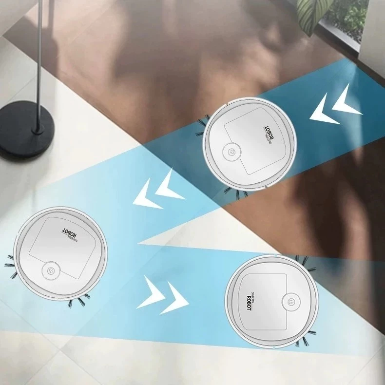 Robô Aspirador Inteligente Branco/Preto - Limpeza Automática e Design Compacto - Eletrodomésticos - Comercial Anis Digital