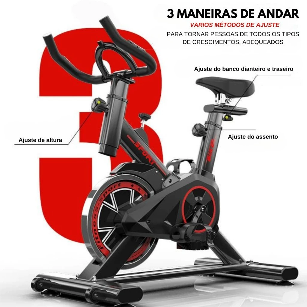 Bicicleta Spinning Ergométrica Para Exercícios Com Monitor Profissional Sport Suporta até 120kg - Esportes e Fitness - Comercial Anis Digital