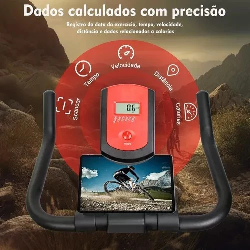 Bicicleta Spinning Ergométrica Para Exercícios Com Monitor Profissional Sport Suporta até 120kg - Esportes e Fitness - Comercial Anis Digital