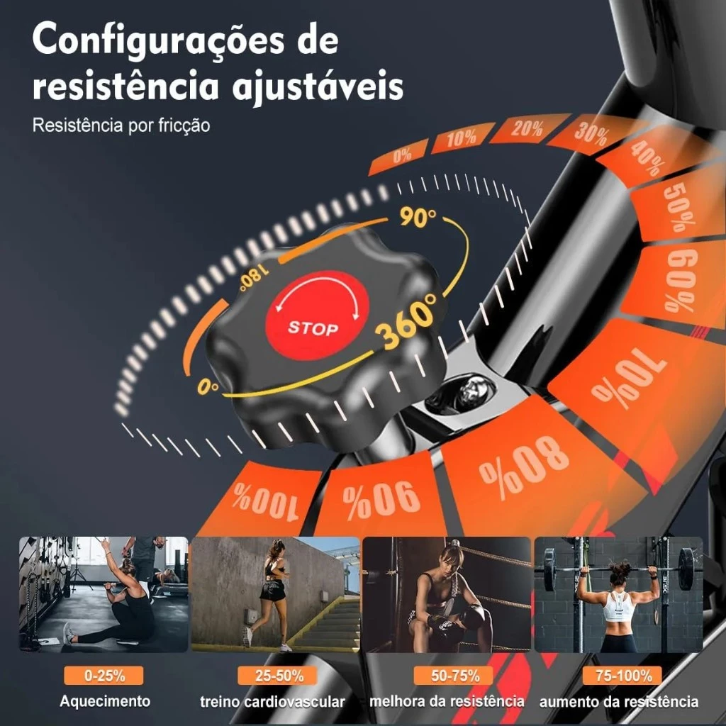 Bicicleta Spinning Ergométrica Para Exercícios Com Monitor Profissional Sport Suporta até 120kg - Esportes e Fitness - Comercial Anis Digital