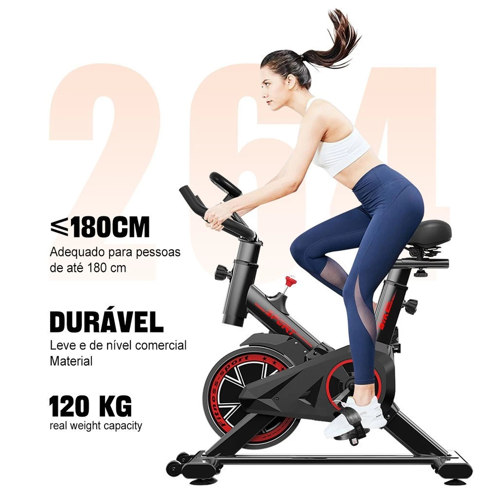Bicicleta Spinning Ergométrica Para Exercícios Com Monitor Profissional Sport Suporta até 120kg - Esportes e Fitness - Comercial Anis Digital