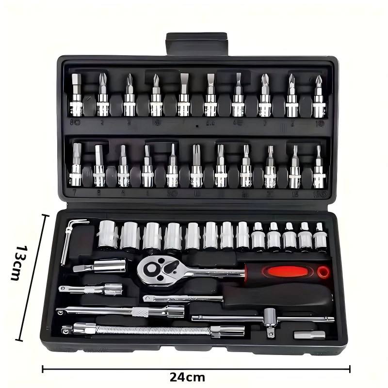 Jogo De Chave Catraca Caixa De Ferramentas Completa Reversível Soquetes Maleta - Ferramentas e Construção - Comercial Anis Digital